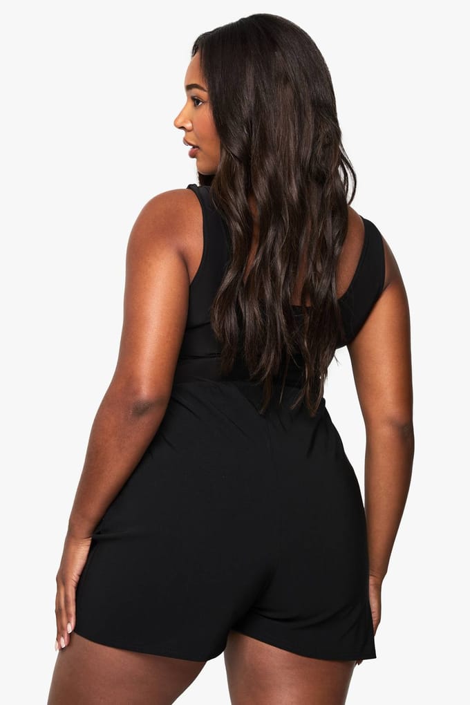 boohoo Dames Plus Bengaline Wikkel-Skort | Black | Maat: 16