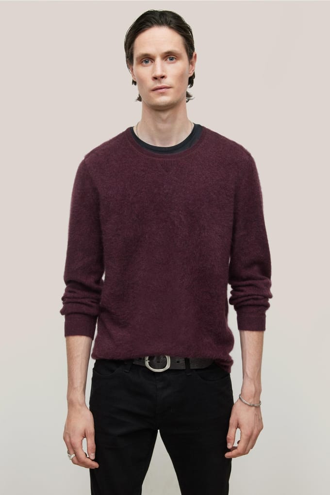John Varvatos Jones Regular Fit Ls Brus Merlot Taglia: M | Maglioni a maglia Outlet | Uomo