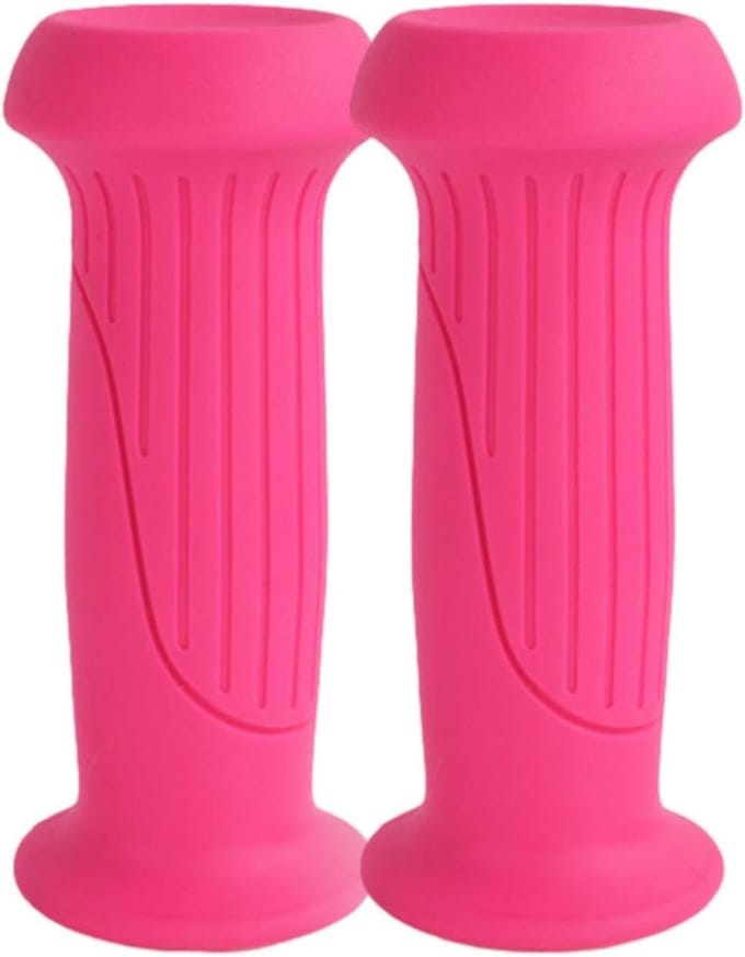 Fietsgrepen Kinderen - Scooter handvatten - Veilig Fietsen - Antislip Rubber - 9.6 cm - roze