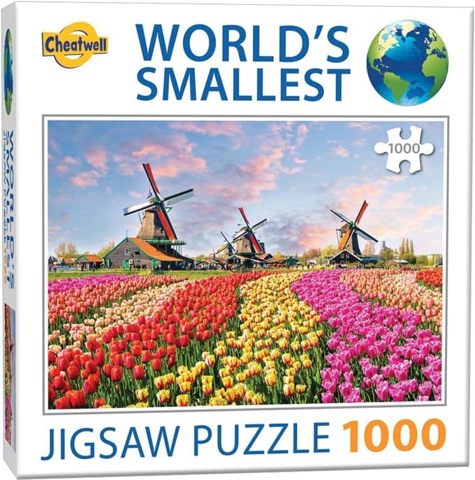 Legpuzzel Nederlandse Molens - Mini Puzzel - Ontspanning Thuis - Compact Formaat - 1000 Stukjes - Rood