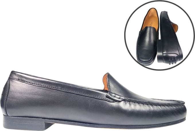 Stravers - Luxe Mocassins Leren Zool Maat 45 Zwart Dames Grote Maten Instappers