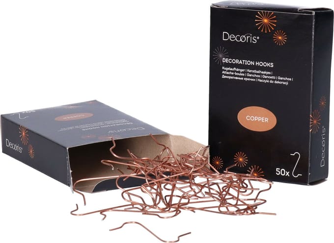 Decoris kerstbalhaakjes - 400x - koper - kerstballen ophang haakjes