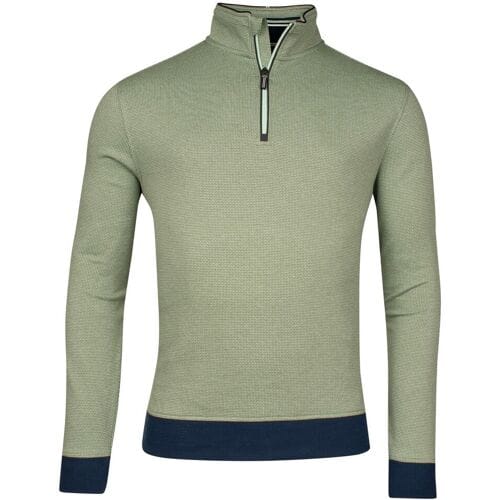 Baileys Trui Sweatshirt Half Zip Two Tone Texture Jacquard Interlock Pastel Groen / male