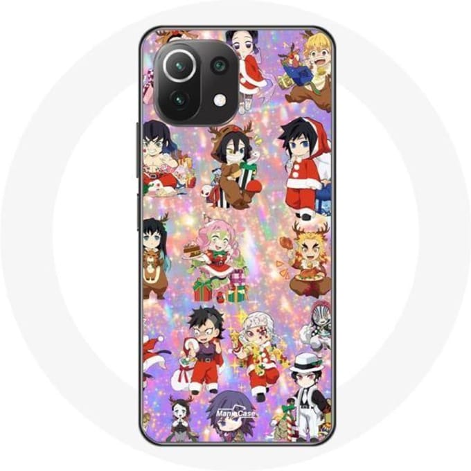 Coque pour Xiaomi Mi 11 Lite Demon slayer merry christmas affiche le cadeau de noël