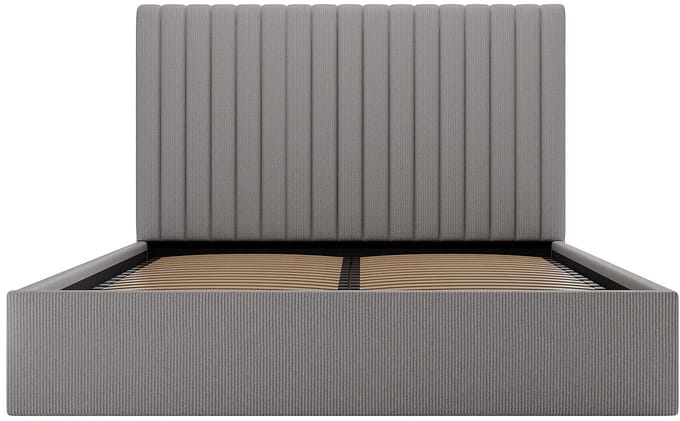 Vente-unique Bed met opbergruimte fluweel grijs 160 x 200 cm