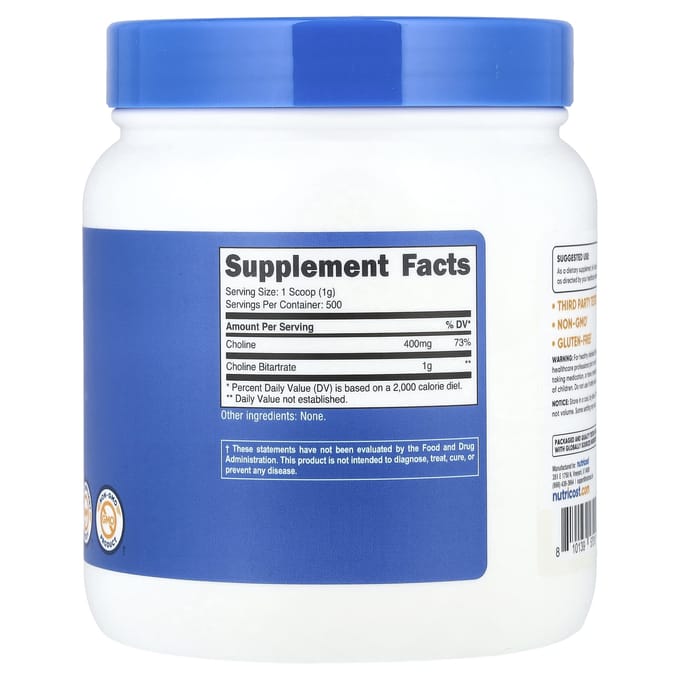 Choline Tartraat, Ongeparfumeerd, 500G (17.9oz)