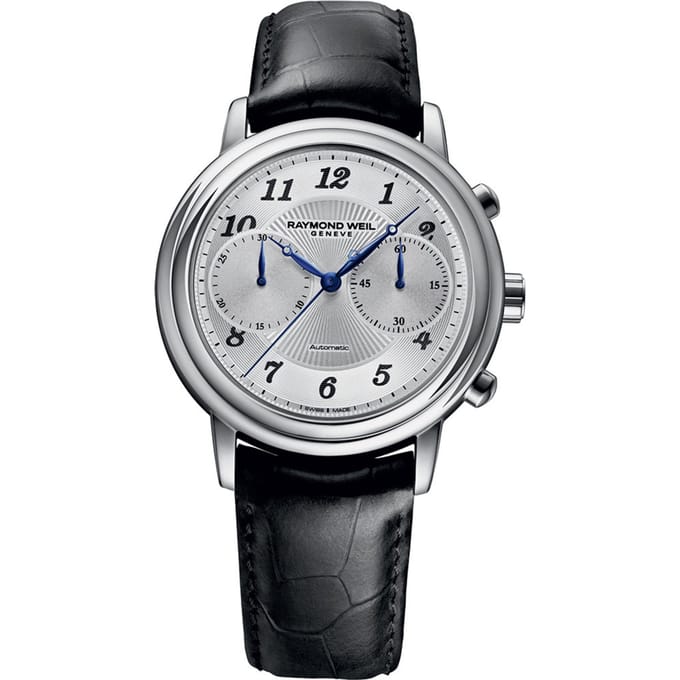 Raymond Weil Maestro 4830-STC-05659 Horloge - Leer - Zwart - Ø 41 mm