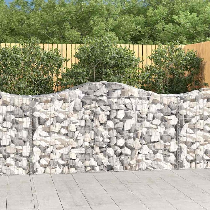 vidaXL - Schanskorven - 8 - st - gewelfd - 200x50x100/120 - cm - ijzer