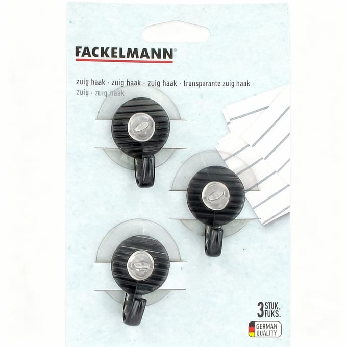 Set van 3 zuignaphaken Fackelmann Tecno