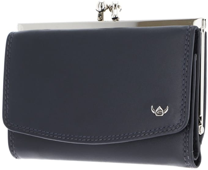 Golden Head Leren portemonnee Polo RFID Protect Bügelbörse 2255 Marineblau donkerblauw