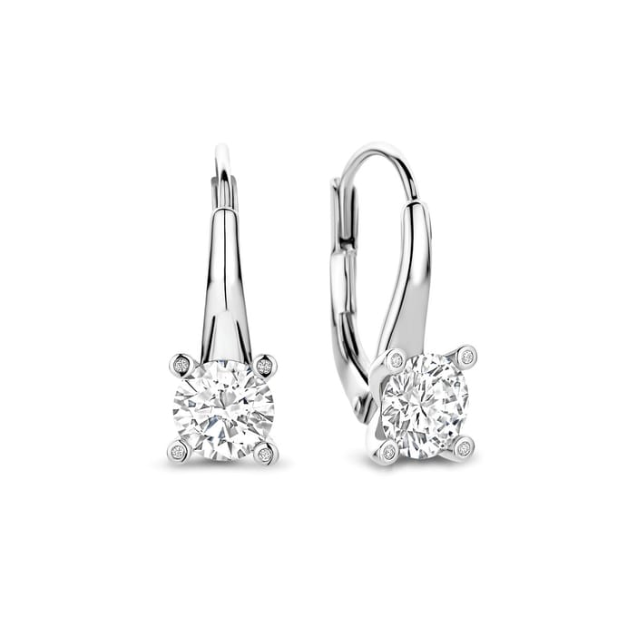 TI SENTO Dames Oorbellen - 925 zilver - Zirconia wit - 78009ZI