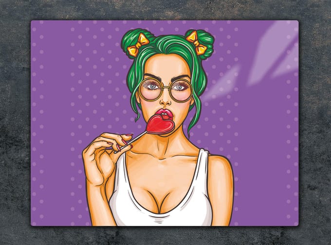 TMK ArtDeko Serie - Glazen Snijplank - 52x40 cm - Vrouw - Hittebestendig