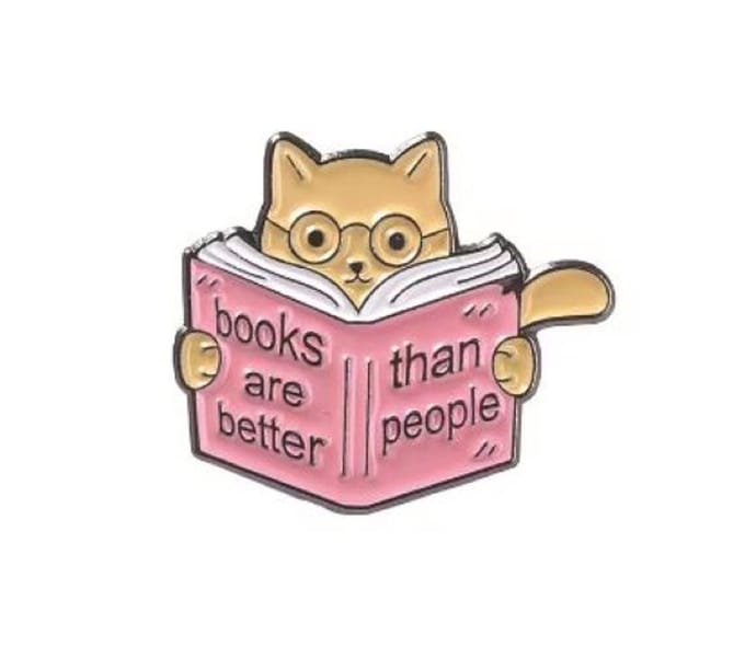 Pin Broche - enamel pin - kledingspeld - Boeken kat