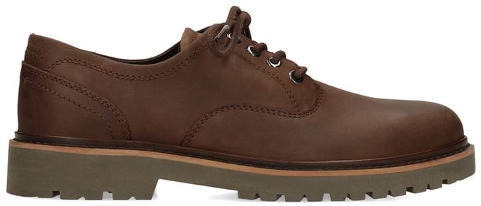 Manfield - Heren - Bruine leren veterschoenen - Maat 45