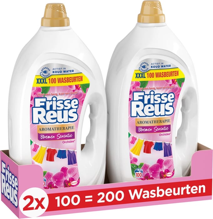 Frisse Reus Gel Orchidee - Vloeibaar Wasmiddel - Gekleurde Was - 200 Wasbeurten