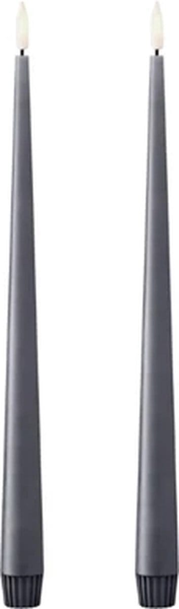 Ester & Erik Led Taper kaars 30cm dark slate set van 2