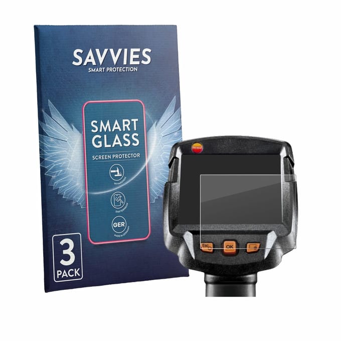3 Stuks Savvies Screenprotector - geschikt voor Testo 872s - beschermfolie glas transparant