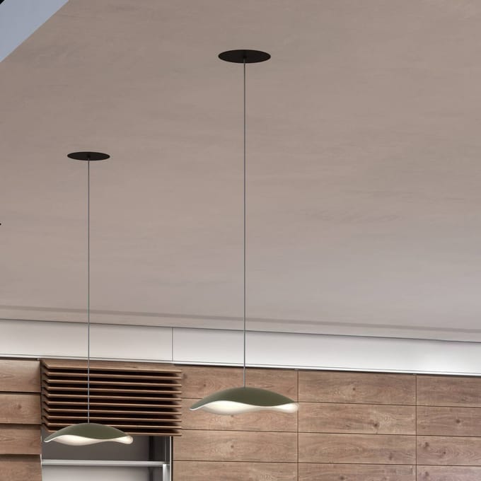 Bover LED hanglamp Valentina S24, olijfgrijs/wit