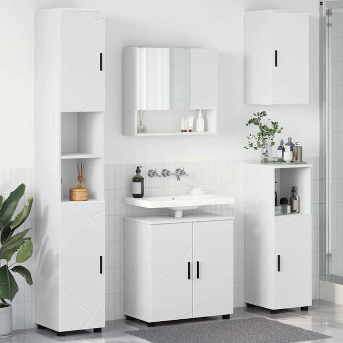 vidaXL - Badkamermeubel - Set - 5 - st - Wit - 61 - x - 35 - x - 64 - cm