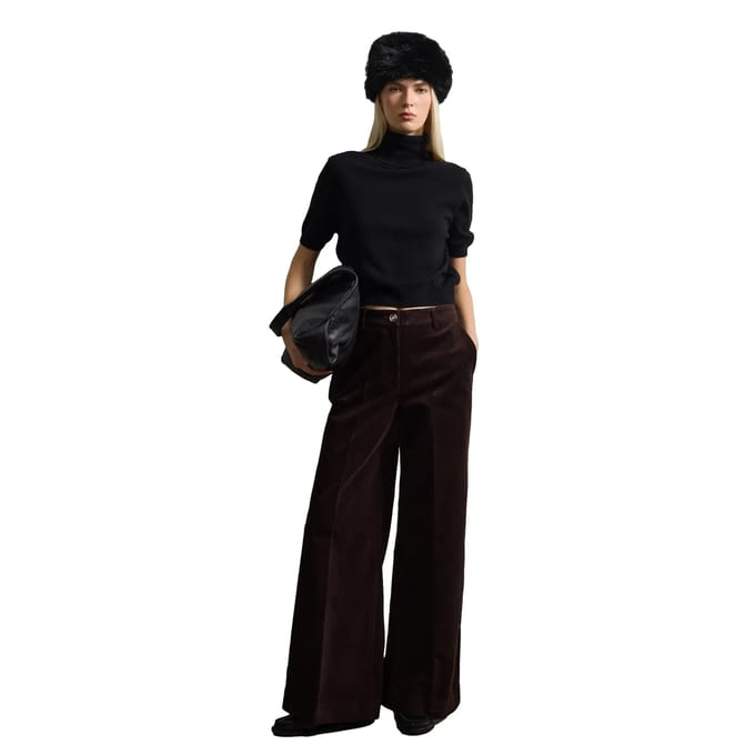 Katoenen flared broek dames Stefanel