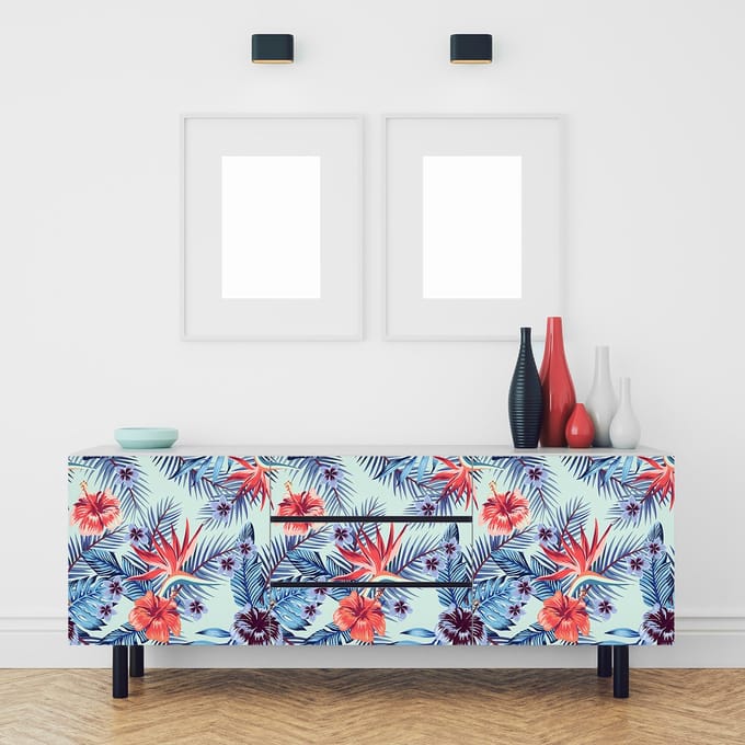 Meubelsticker met tropisch patchworkpatroon, 40 x 60 cm