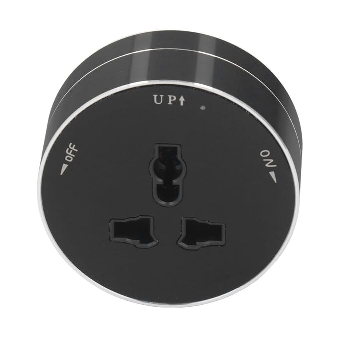 Verwijderbaar Power Track Stopcontact Draadloos Waterdicht Modern Rond Elektrisch Stekkeradapter met Indicator black