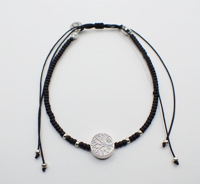 Colure® armband Miyuki matzwart met symbool Tree of Life - Levensboom