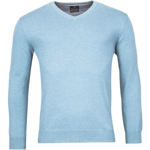 Baileys Trui V-Neck Cotton Single Knit Pastel Blauw / male