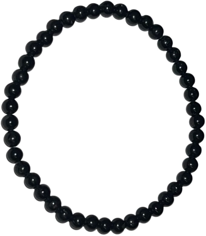 Kralenarmband 4mm Toermalijn zwart