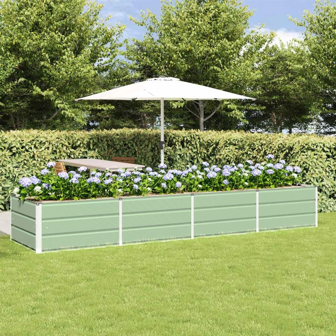 vidaXL - Plantenbak - Groen - 320 - x - 80 - x - 45 - cm - Staal