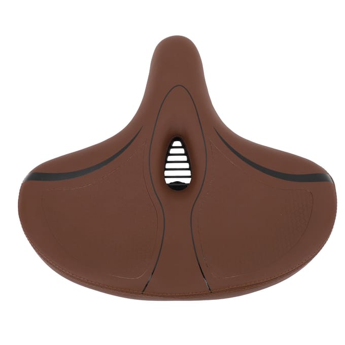 Fietszadel Oversized Memory Foam Kunstleer Hol Ademend Dubbel Schokabsorberend Fiets black