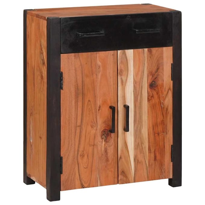 vidaXL - Dressoir - met - lade - Bruin - 55 - x - 30 - x - 75 - cm - Massief - Acacia - Hout