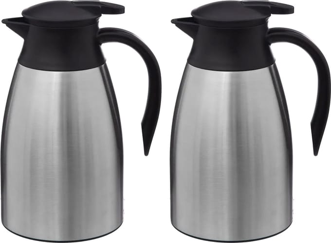 5Five Thermoskan - 2x - RVS - 1500 ml - dubbelwandig - isoleerkan - koffiekan