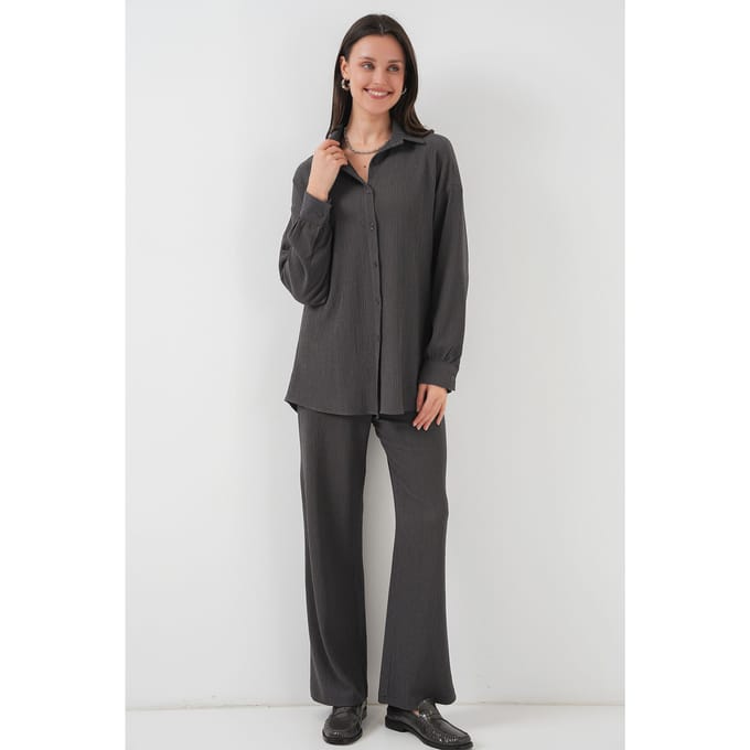Textuur Langemouw Trui & Broek Gebreid Co-ord Set