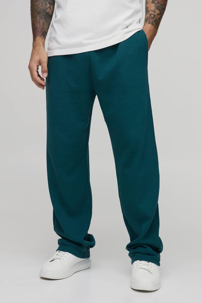 Ontspannen Wafel Joggingbroek | Teal | Size Medium