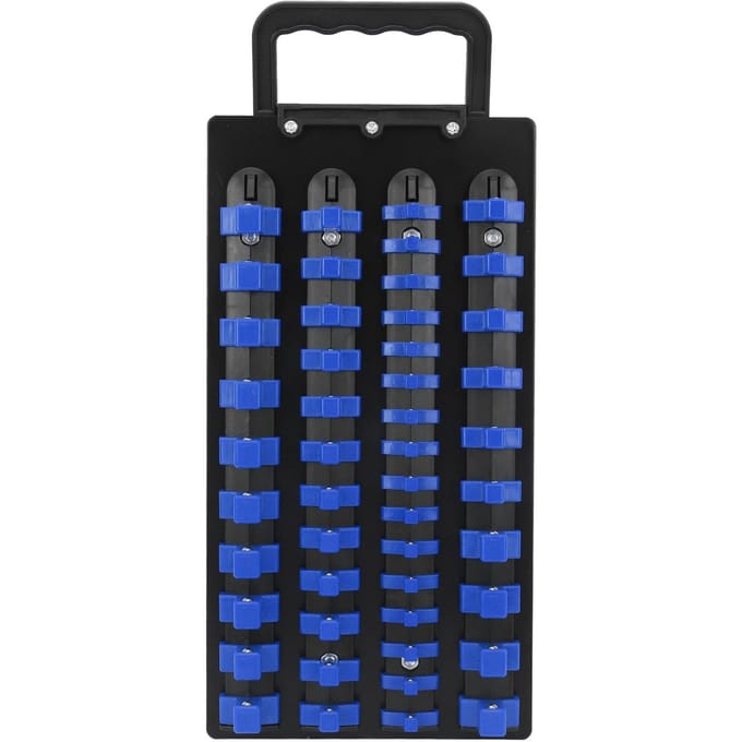 48-delige Socket Organizer Tray 1 2 Inch X 14 Clips 3 8 Inch X 18 Clips 1 4 Inch X 16 Clips Draagbare Socket Rail Houder blauw