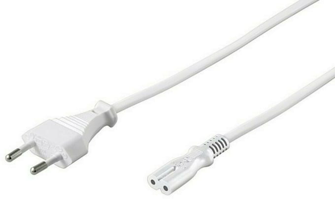 Pro Voedingskabel C7 (2 pins) - Wit - 3m - Recht