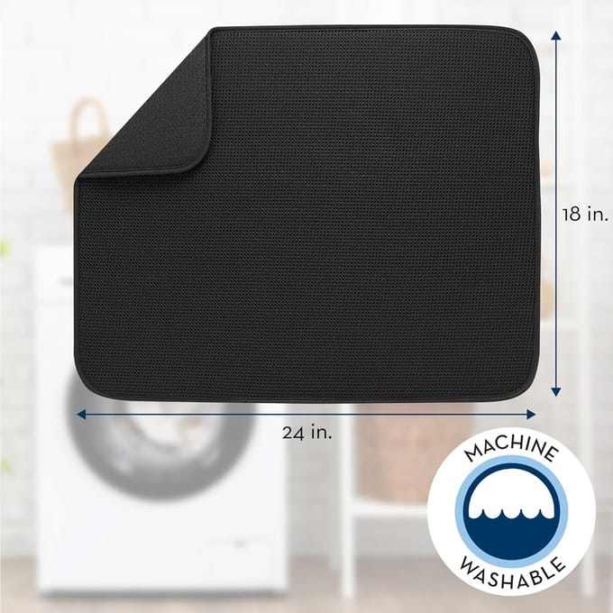 532601 XL Dubbelzijdige Mesh Dish Droogmat 18" x 24", Black Galaxy, Polyester