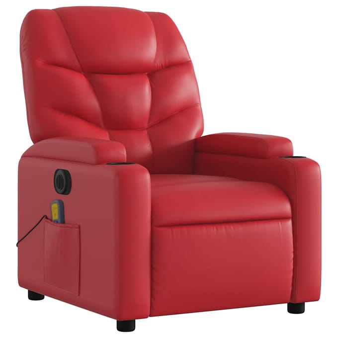 vidaXL - Massagestoel - verstelbaar - elektrisch - kunstleer - rood