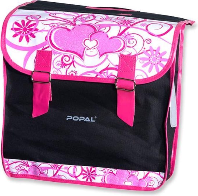 Popal - Dubbele Fietstas - Harten Roze