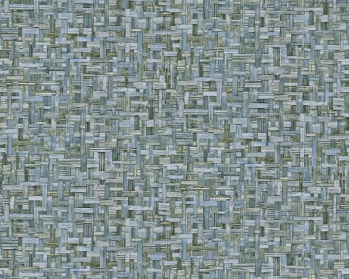 HOUT BEHANG | Industrieel - blauw groen - "Architects Paper" A.S. Création Jungle Chic