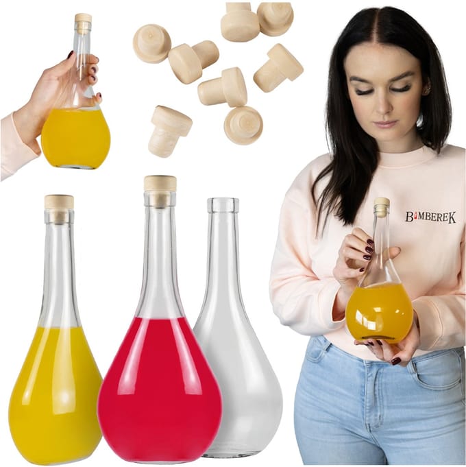 Bimberek - Lezka Flessen - 500ml - Glas - Set van 5