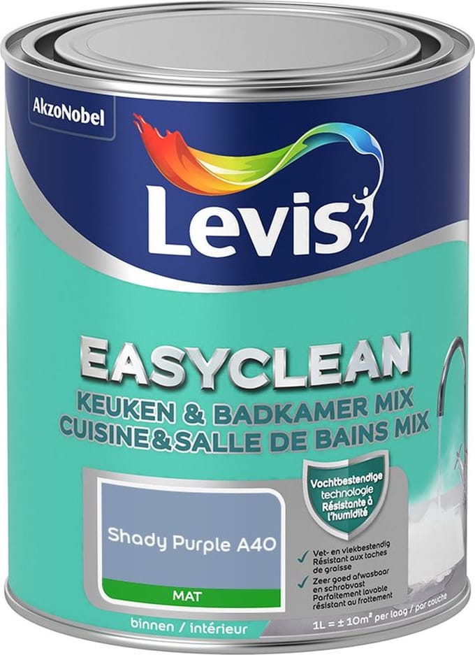 Levis - Easyclean Keuken & Badkamer Mix - Shady Purple A40 - Mengverf - 1 L