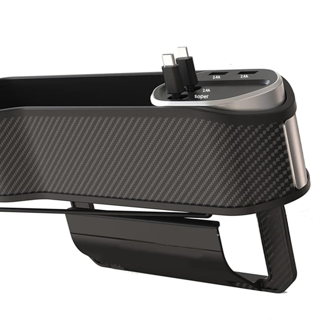 Autolader Stoel Organizer 3 in 1 Grote Capaciteit ABS Materiaal Duurzaam Draagbaar Stoelnaad gray