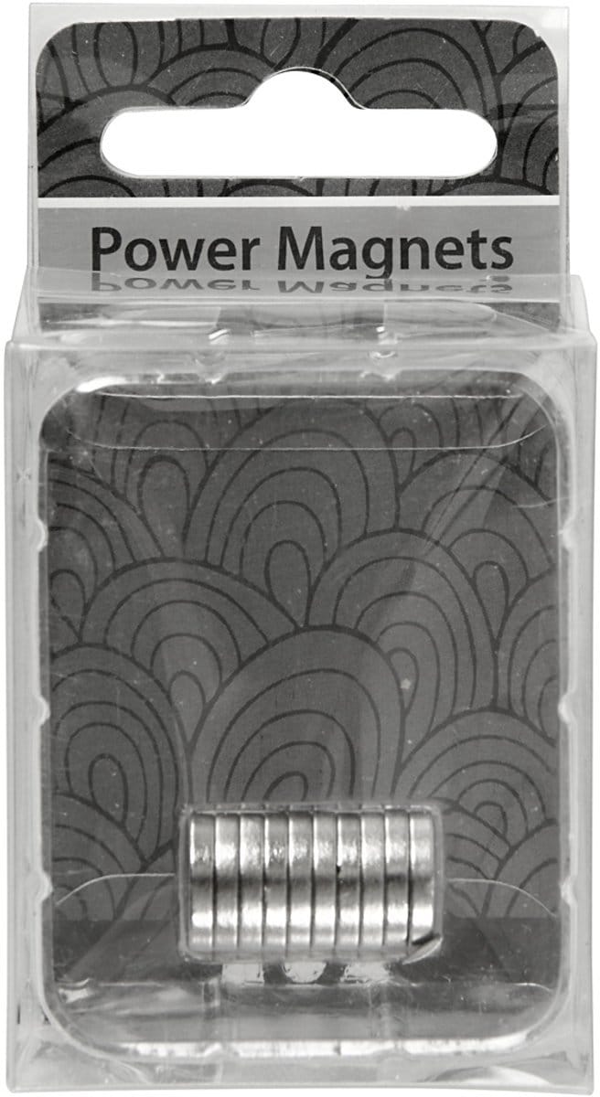 Krachtige magneten ”NdFeB” , d 10 mm, dikte 2 mm, 10 stuk/ 1 doos