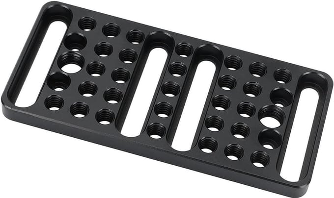Verlengplatform Camera - Montageplaat Camera - Camera Uitbreiding - Meerdere Schroefgaten - 108 mm - Zwart