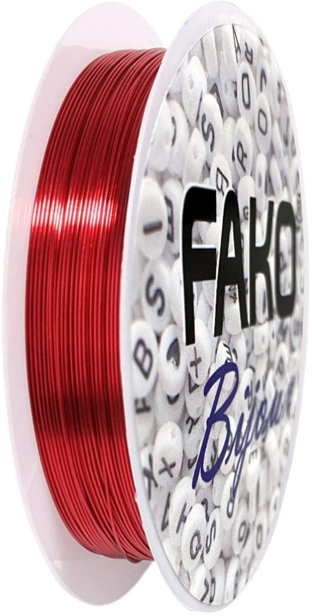 Fako Bijoux® - Koperdraad - Metaaldraad - Sieraden Maken - 0.4mm - 7 Meter - Rood