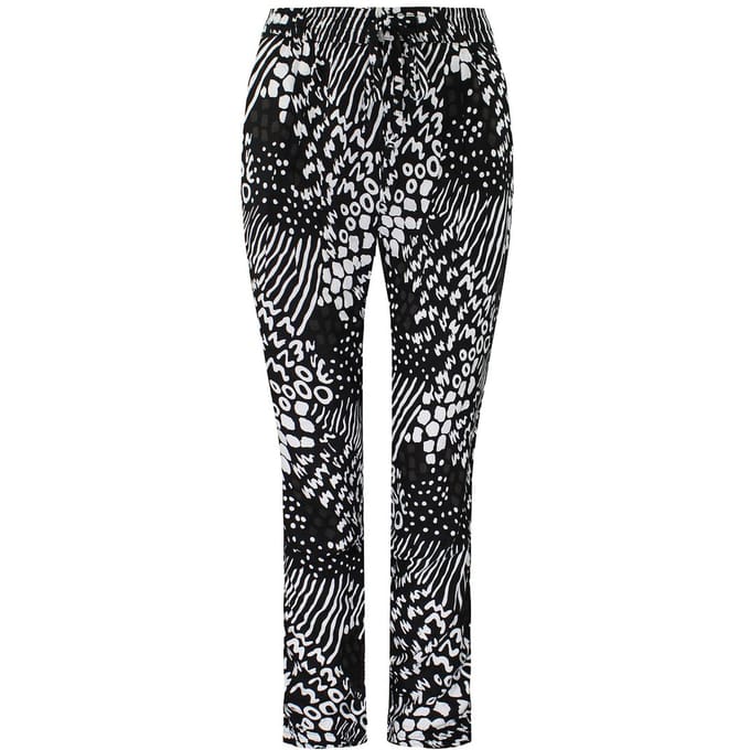 Vans Off The Wall Stretch Taille Bedrukte Zwart/Wit Dames Broek V1Z3BLK