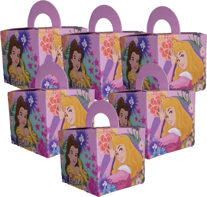 Verjaardag - Traktatie - Uitdeel doosjes Princes 8 stuks ( 6.5x6.5x5.5cm. )