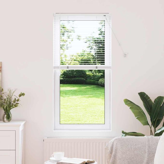 vidaXL - Venetiaanse - jaloezie - Wit - 130 - x - 55 - cm - 25 - mm - Aluminium